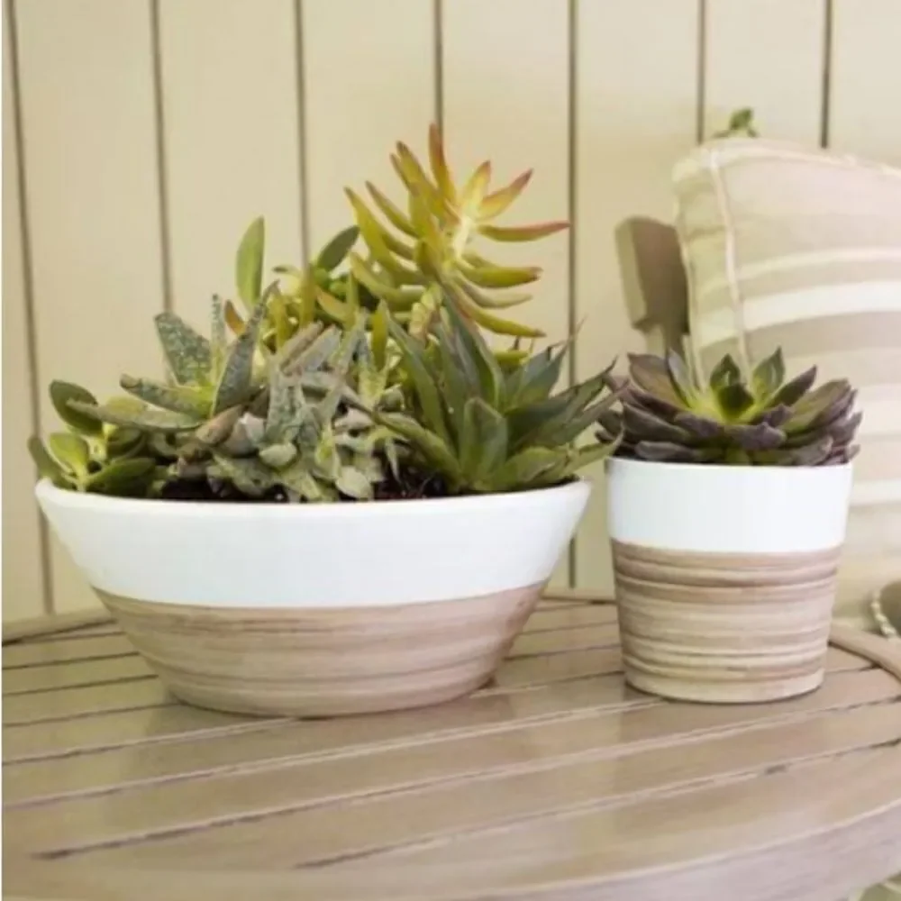 Home Depot | 10 in. Farmhouse White Bowl Planter
